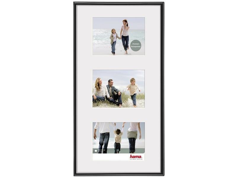 Hama | Bilderrahmen Madrid, Schwarz | Rahmen:23x45cm, Bild: 3x 10x15cm