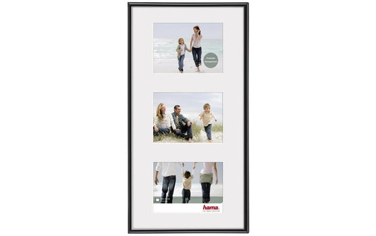 Hama | Bilderrahmen Madrid, Schwarz | Rahmen:23x45cm, Bild: 3x 10x15cm