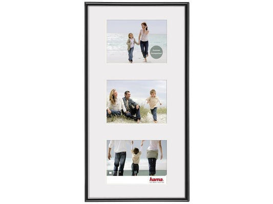 Hama | Bilderrahmen Madrid, Schwarz | Rahmen:23x45cm, Bild: 3x 10x15cm