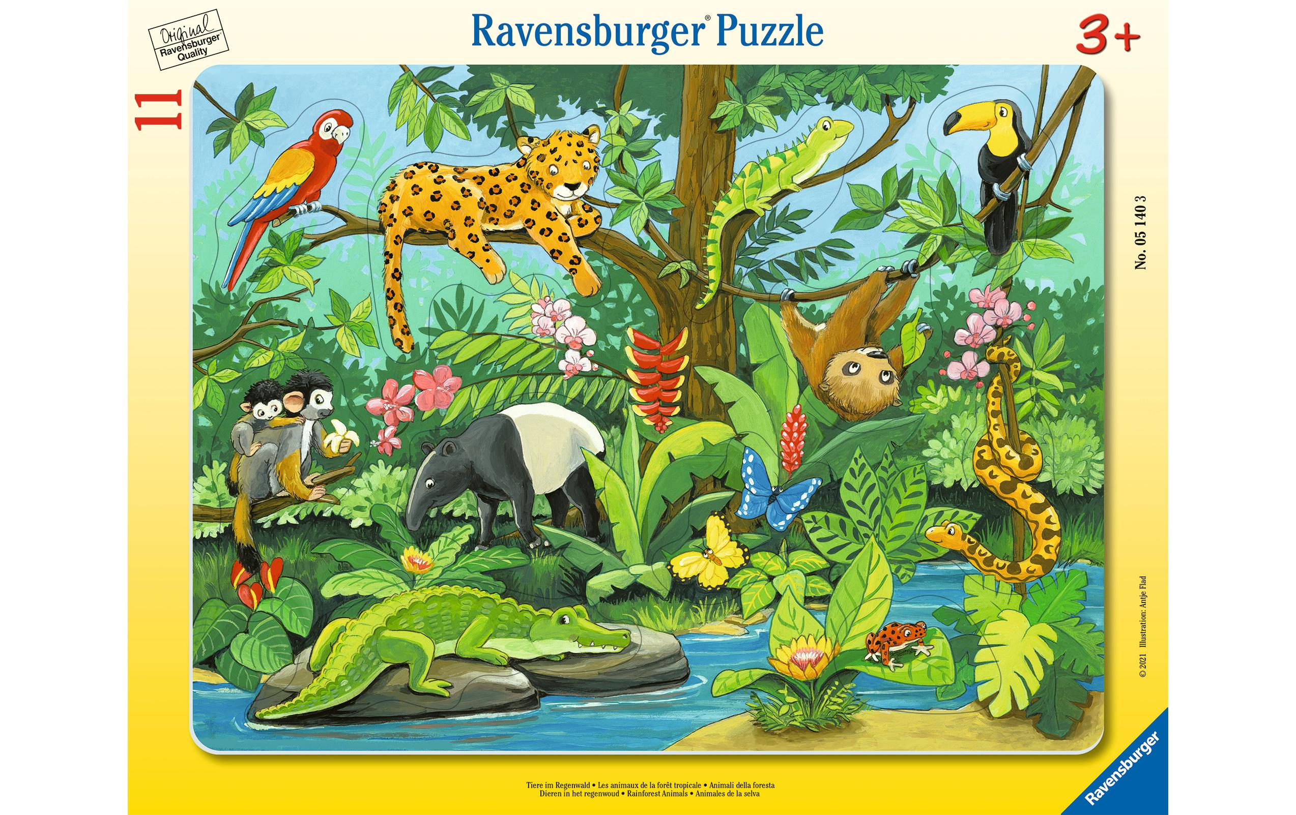Puzzle Tiere im Regenwald