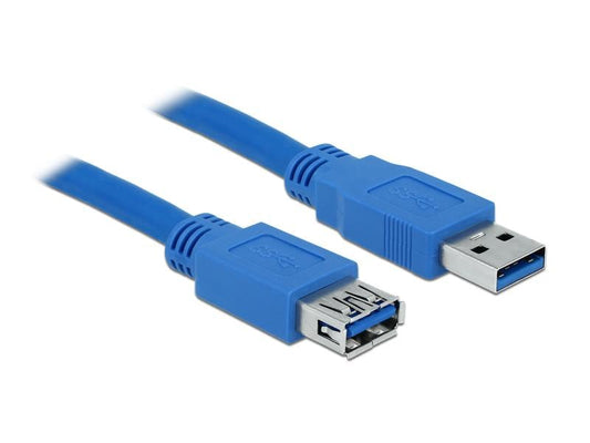 Delock | USB3.0 Kabel, 1.0m, A-A, Blau, Verlängerung | für USB3.0 Geräte, bis 5Gbps