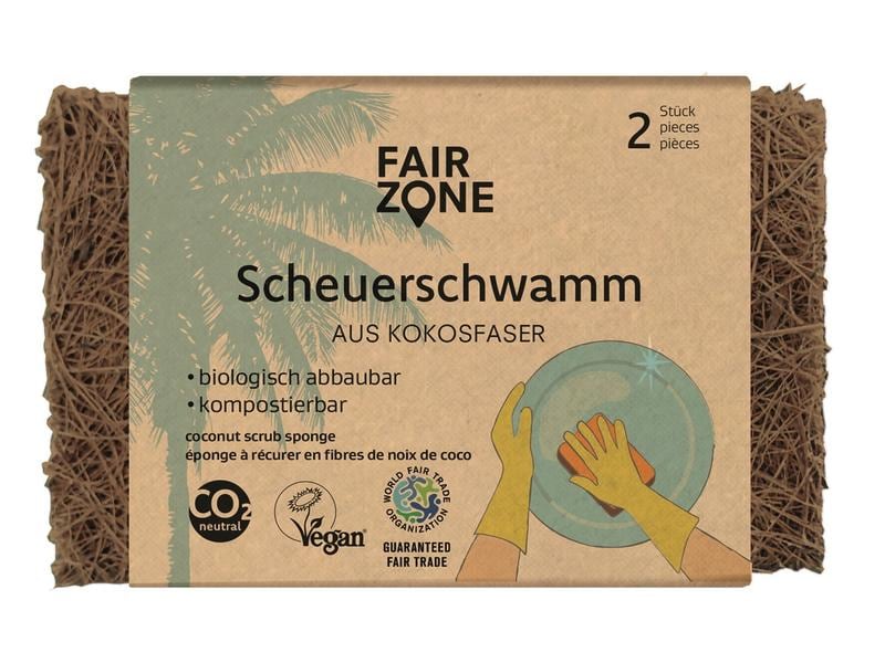 Fair Zone | Scheuerschwamm 2 Stück | aus Kokosfasern