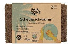 Fair Zone | Scheuerschwamm 2 Stück | aus Kokosfasern