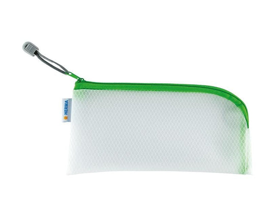 HERMA | Etui Mesh Bag | 23 x 11 cm, Grün/Weiss