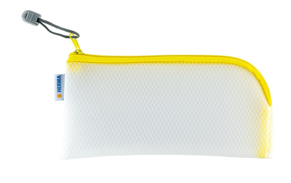 HERMA, Etui Mesh Bag 23 x 11 cm, Gelb/Weiss