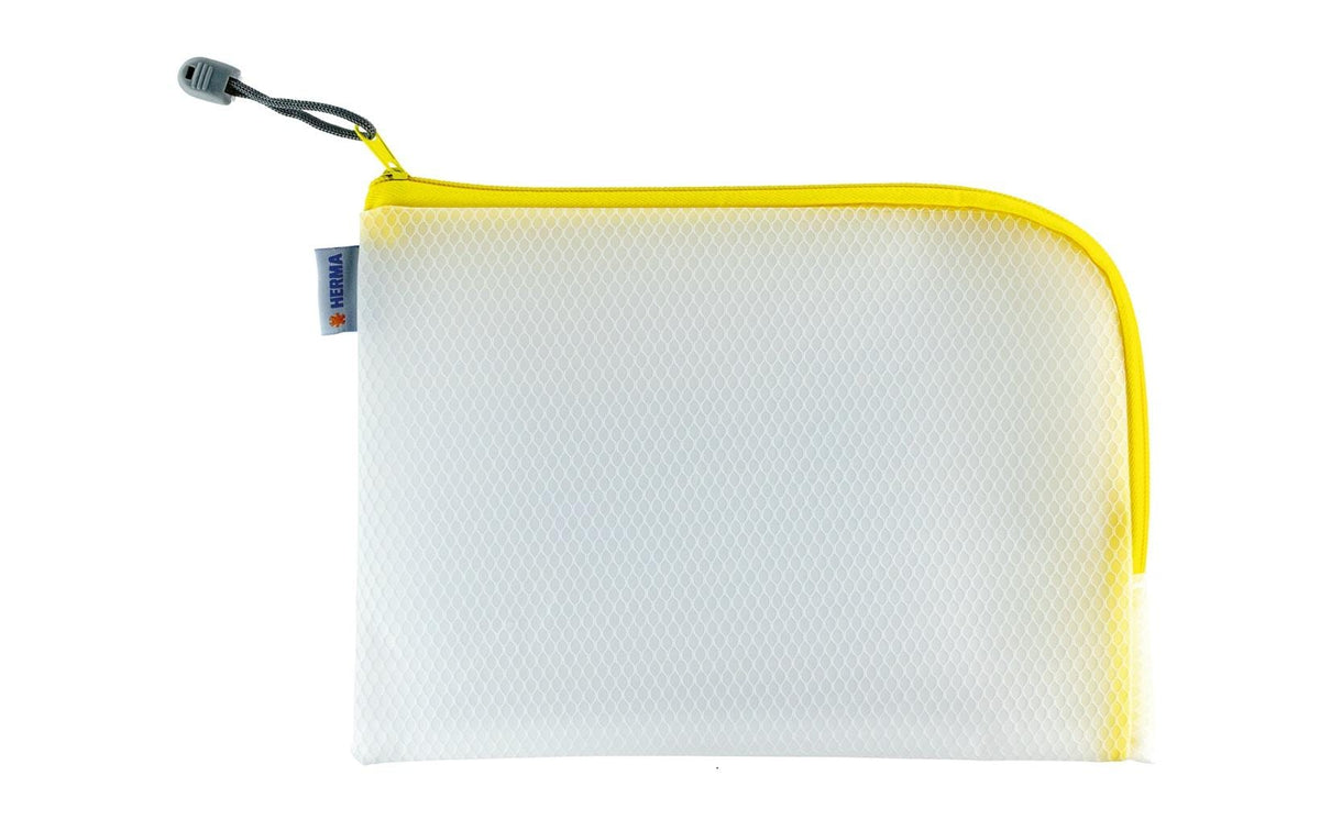HERMA, Etui Mesh Bag 26 x 20 cm, Gelb/Weiss