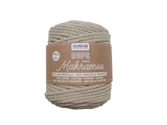 Glorex | Wolle Makramee Rope gedreht 5 mm, 5 | 5mm, 500g, beige