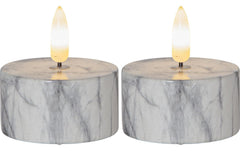 Star Trading LED Teelicht 2er Flame Marble