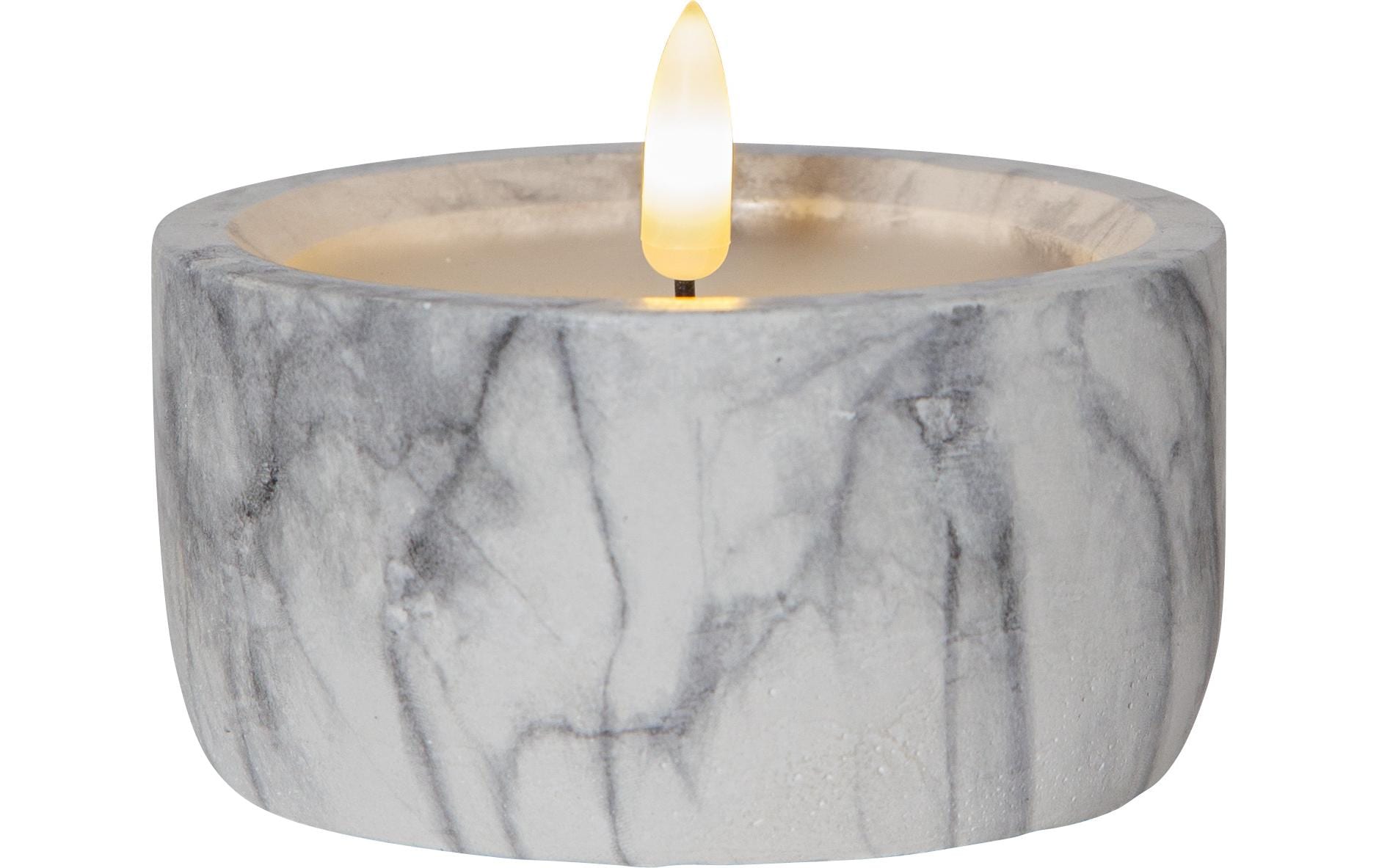 Star Trading LED Pillar Flamme Marble