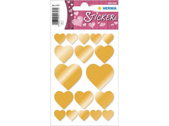 Herma Stickers | Herma Sticker Herzen Gold | 2 Blatt, 36 Sticker, selbstklebend