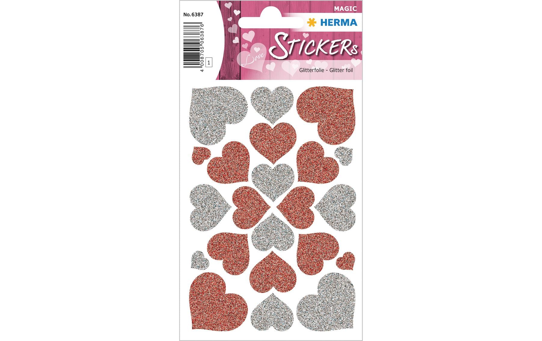 Herma Sticker Herzen Glittery