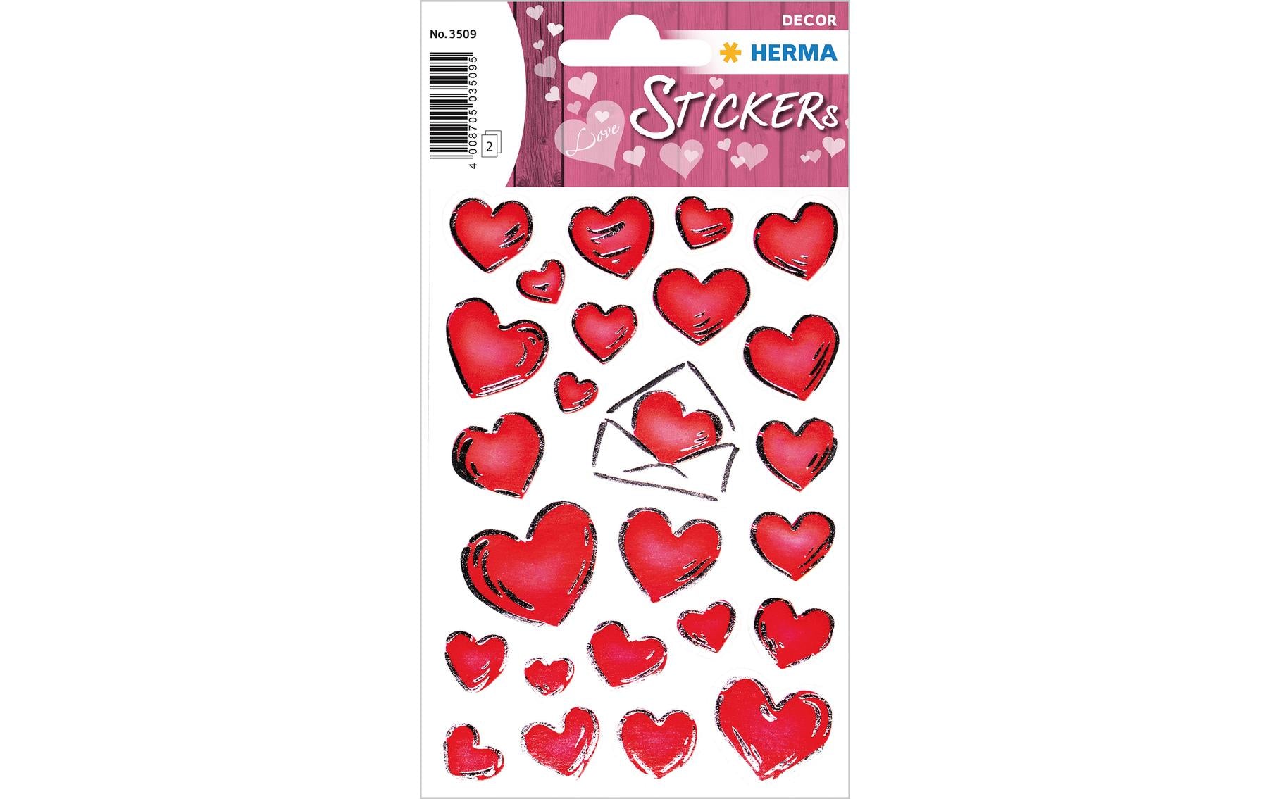 Herma Sticker Herzen Silberprägung