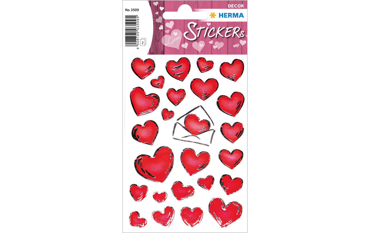 Herma Sticker Herzen Silberprägung