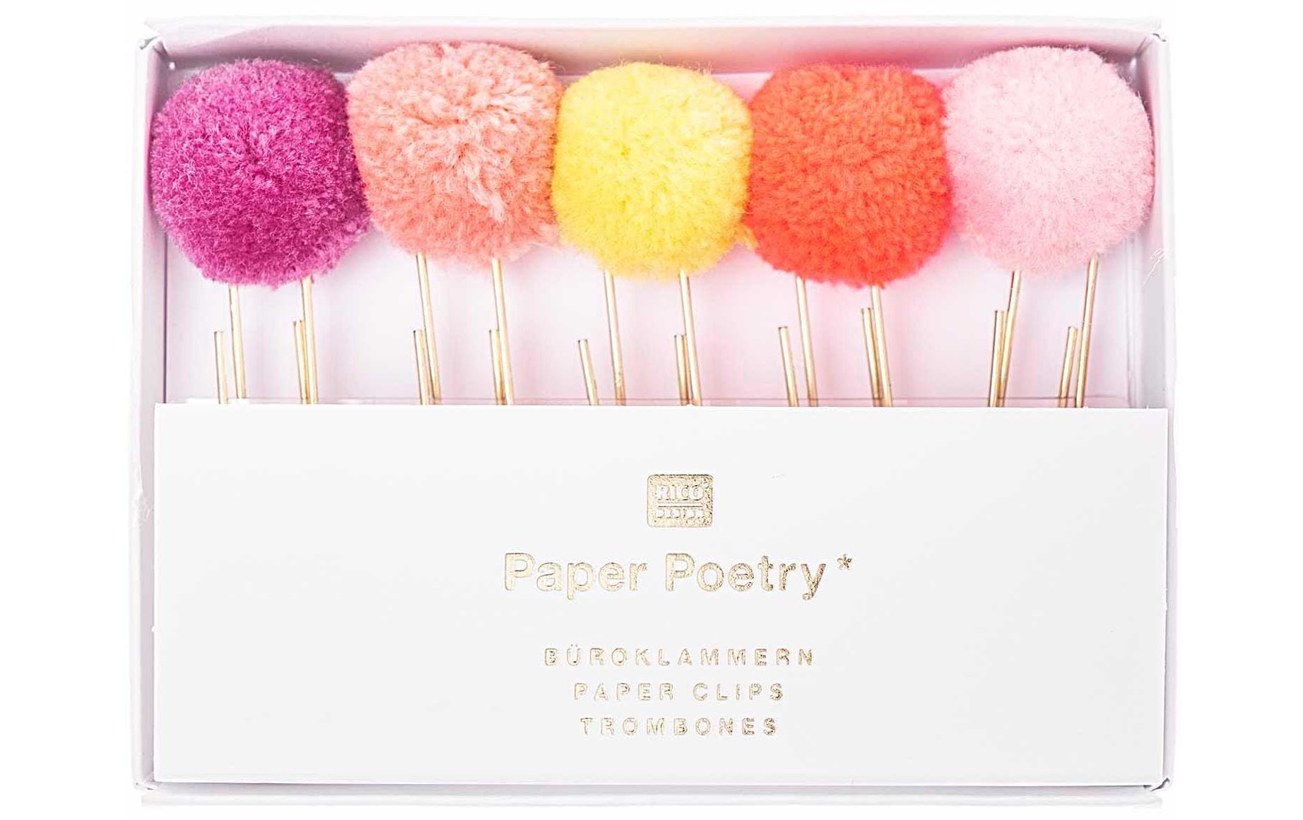 Rico Design Büroklammern Pompon Neonpink