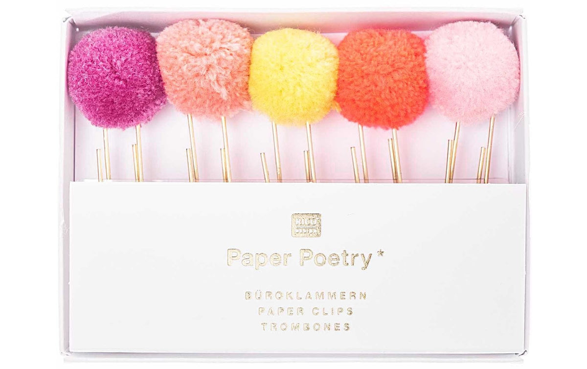 Rico Design Büroklammern Pompon Neonpink