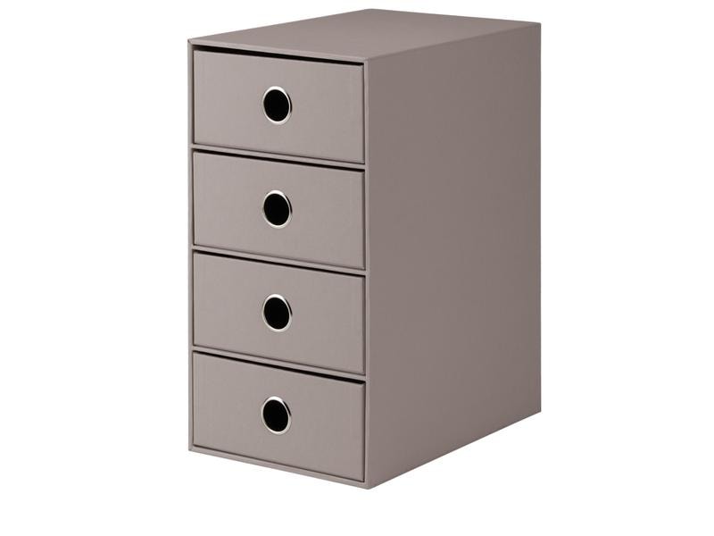 Rössler | S.O.H.O. 4er Schubladenbox taupe | A5, 25x18x32cm