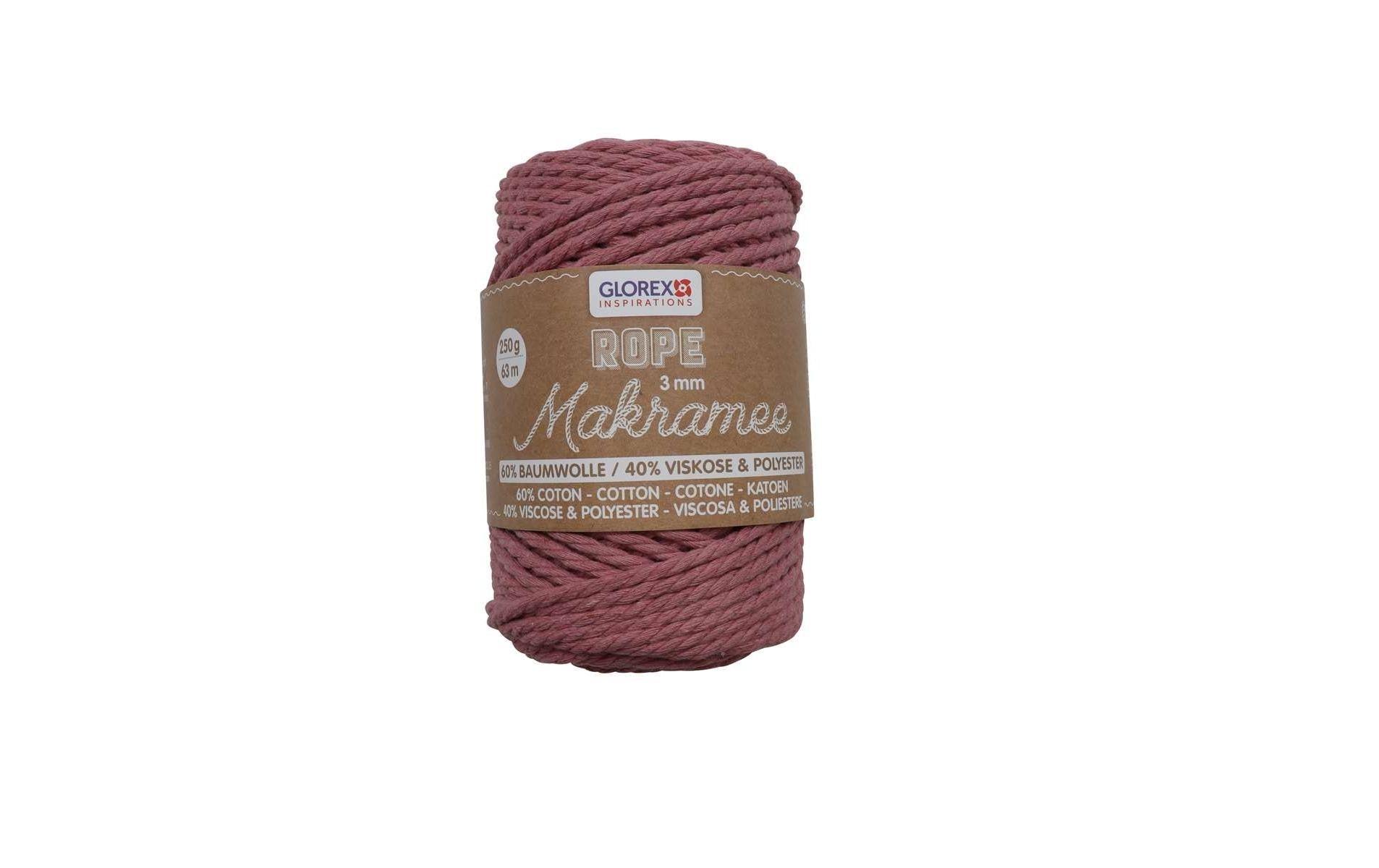 Glorex, Wolle Makramee Rope gedreht 3 mm, 2