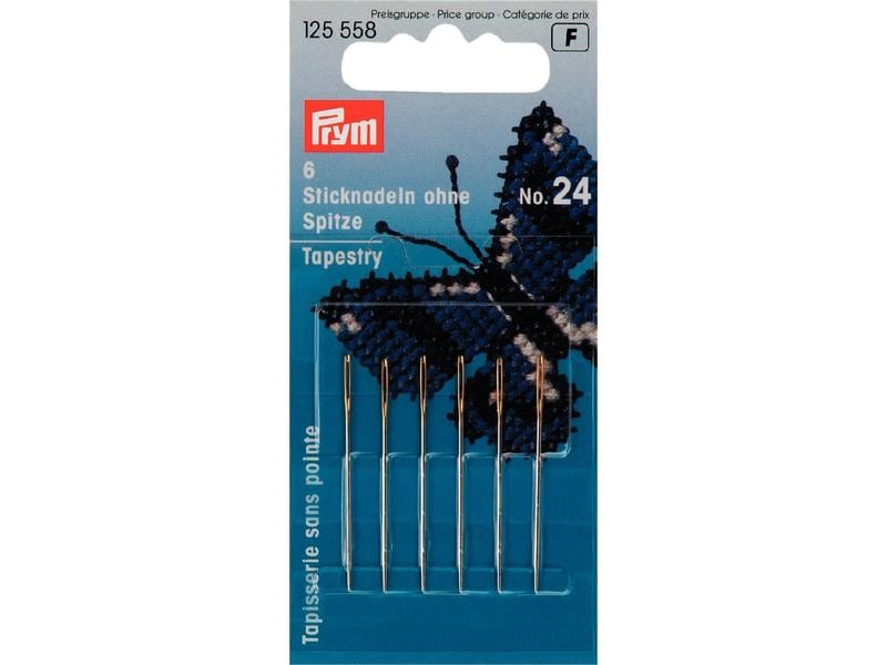 Prym | Sticknadeln ohne Spitze, silber | Nr. 24, 0.80 x 37 mm, Karte 6 Stück