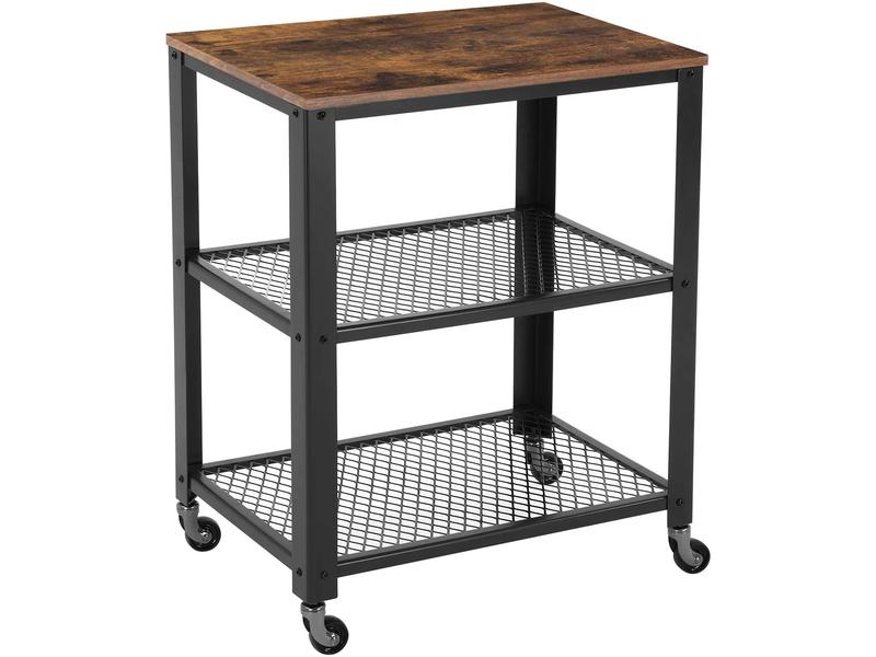 VASAGLE | Bartrolley, Braun | Holz, Metall, 60 x 40 x 77,5 cm (L x B x H)