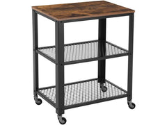 VASAGLE | Bartrolley, Braun | Holz, Metall, 60 x 40 x 77,5 cm (L x B x H)