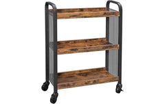 VASAGLE | Bartrolley aus Holz und Metall | 66 x 26 x 85 cm, Traglast 10kg pro Boden
