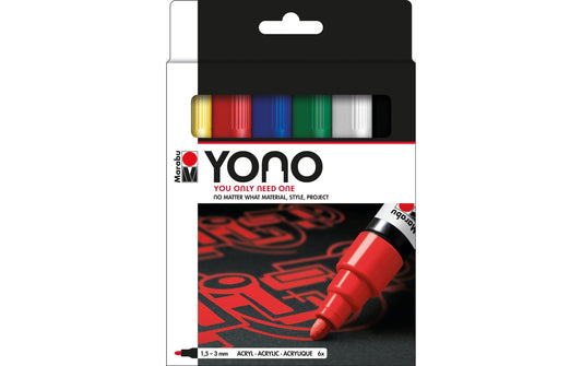 Marabu, Acrylmarker Yono Set 1.5 - 3 mm 6-t