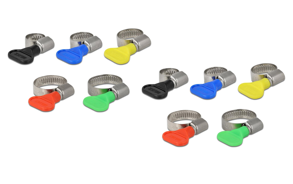 Delock Schlauchschellen, Bunt, 10 Stück