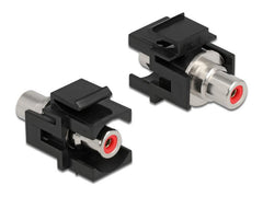 Delock | Keystone Cinch-Buchse/Cinch-Buchse | rot, schwarz