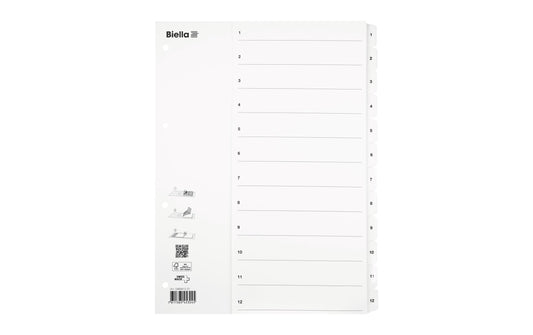 Biella Register Karton A4 1-12, 4Loch