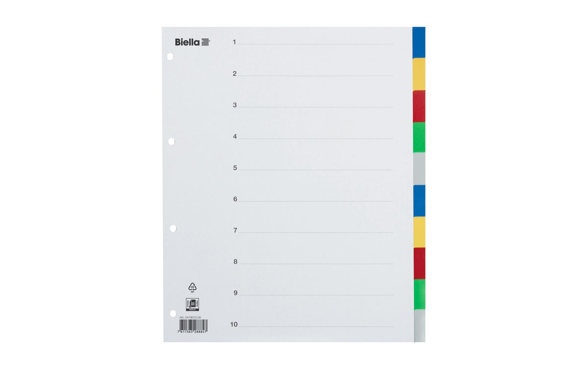 Biella Register überbreit für Zeigebücher