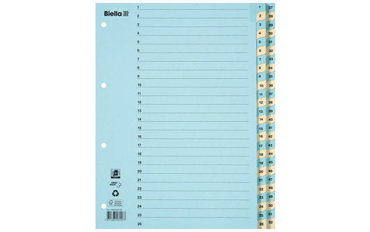 Biella Register Karton A4 1-52, 4Loch