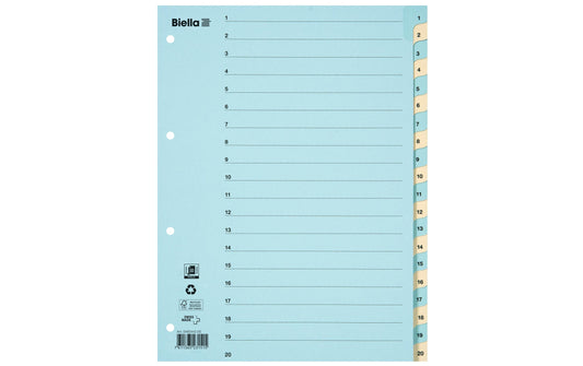 Biella Register Karton A4 1-20, 4Loch