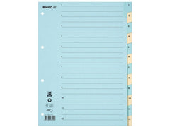 Biella | Register Karton A4 1-12, 4Loch | blau,gelb 1 Stück