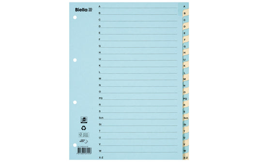 Biella Register Karton A4 A-Z, 4Loch