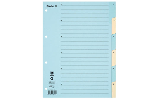 Biella Register Karton A4 1-6, 4Loch