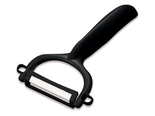 Kyocera | Sparschäler + Ausstecher, schwarz | weisse Keramikklinge