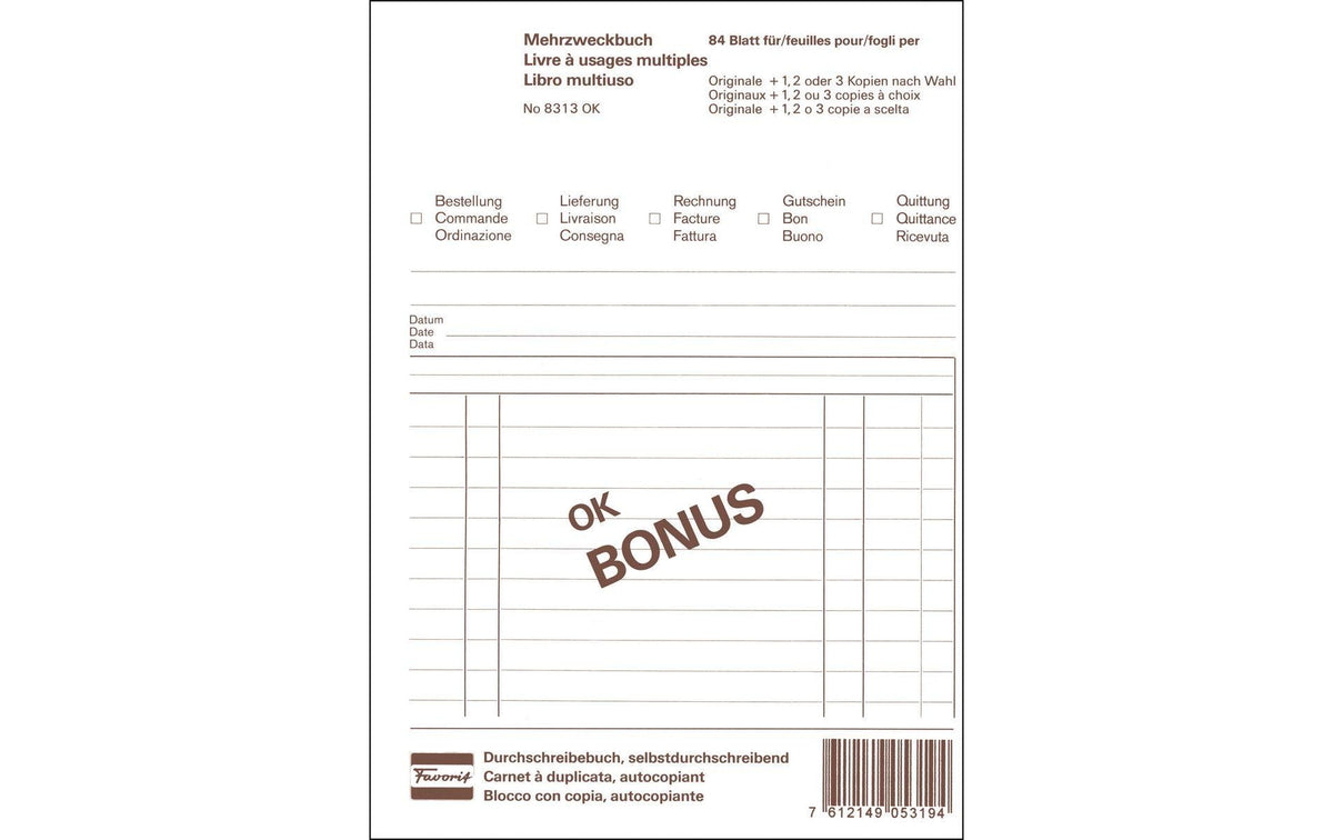 Favorit Mehrzweckbuch Bonus