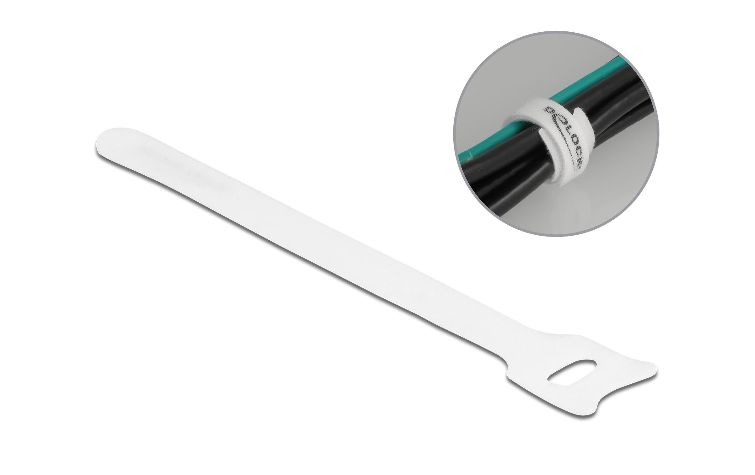 Delock, Klettkabelbinder Weiss 150 mm x 12