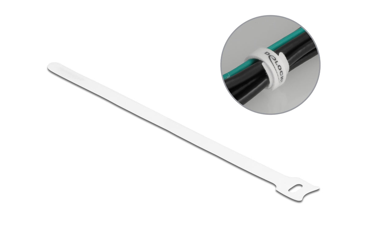 Delock, Klettkabelbinder Weiss 250 mm x 12