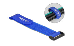 Delock | Klett-Kabelbi. 190x25mm mit Schlaufe | 5 Stück, Blau
