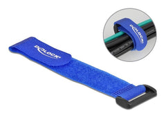 Delock | Klett-Kabelbi. 190x25mm mit Schlaufe | 5 Stück, Blau
