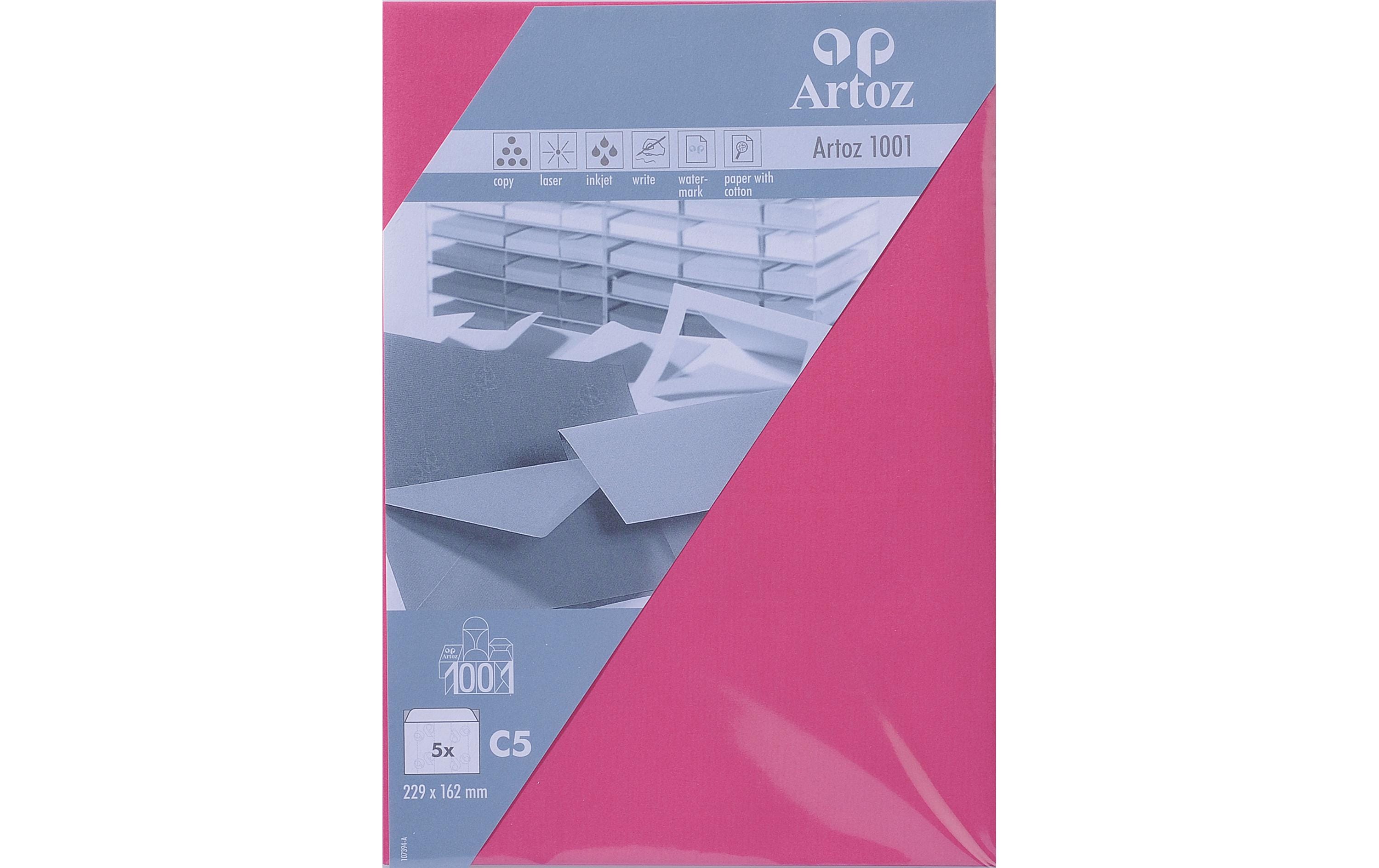 Artoz, Couvert 1001, C5, 5 Stück, Fuchsia