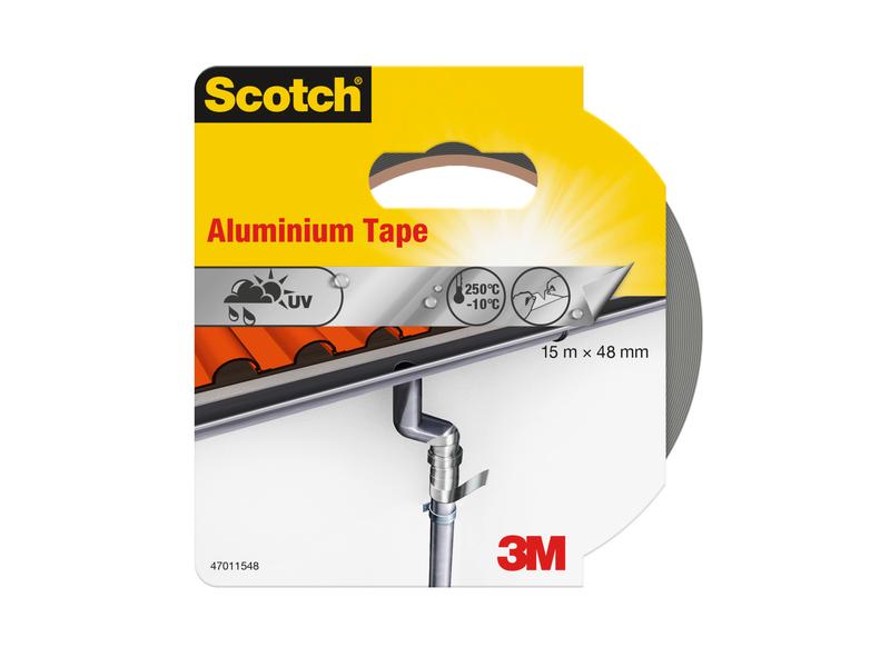 Scotch | 3M Scotch Doppelseitiges Klebeband 48mmx15m | Aluminium, temperaturbeständig