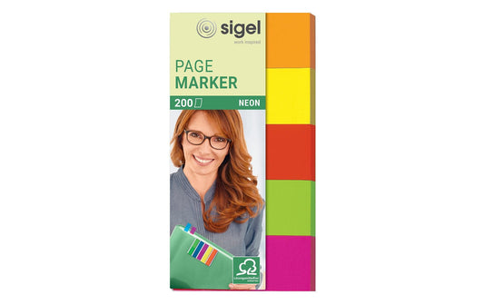 Sigel Haftmarker Neon, 5 Farben im Pocket