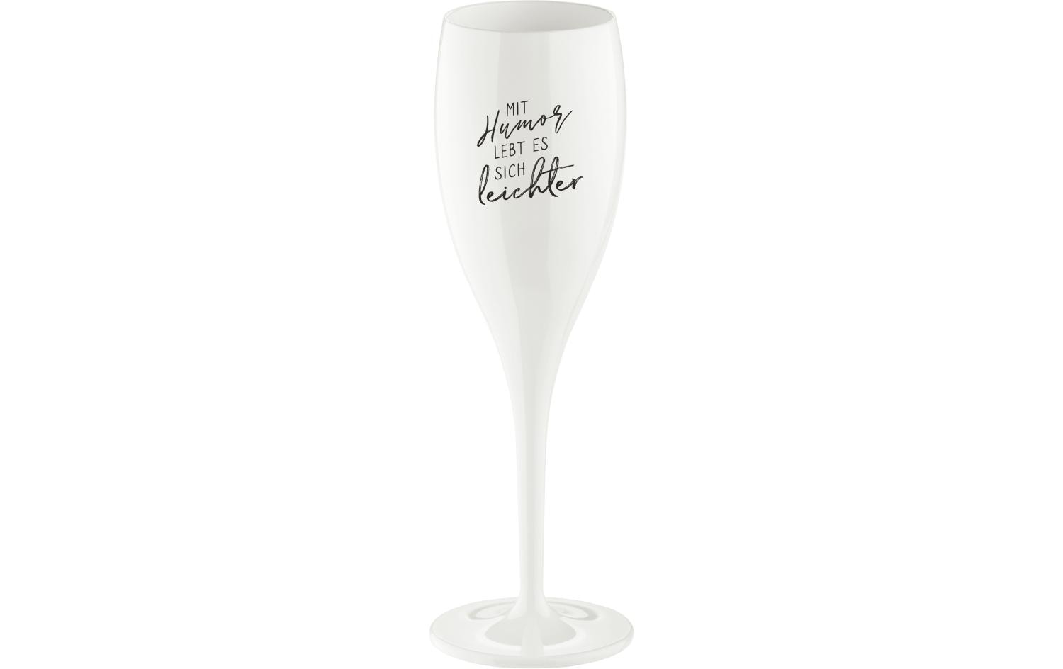 Koziol Sektglas Cheers mit Druck mit Humor