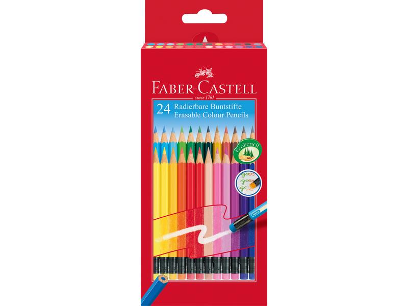 Faber-Castell | Farbstifte radierbar Set | 24-teilig, Kartonetui