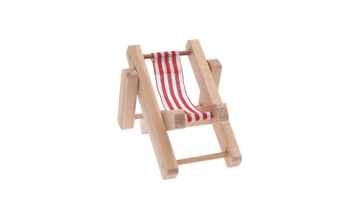 Rico Mini-Möbel Liegestuhl rot/weiss