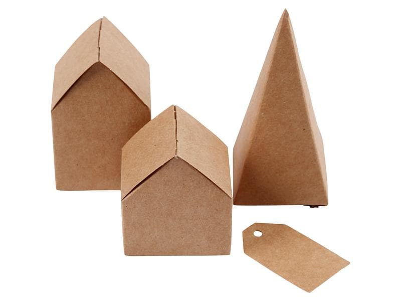 Creativ Company | Adventskalender aus Karton | Häuser, Bäume und 24 Etiketten, 5.7-10 cm