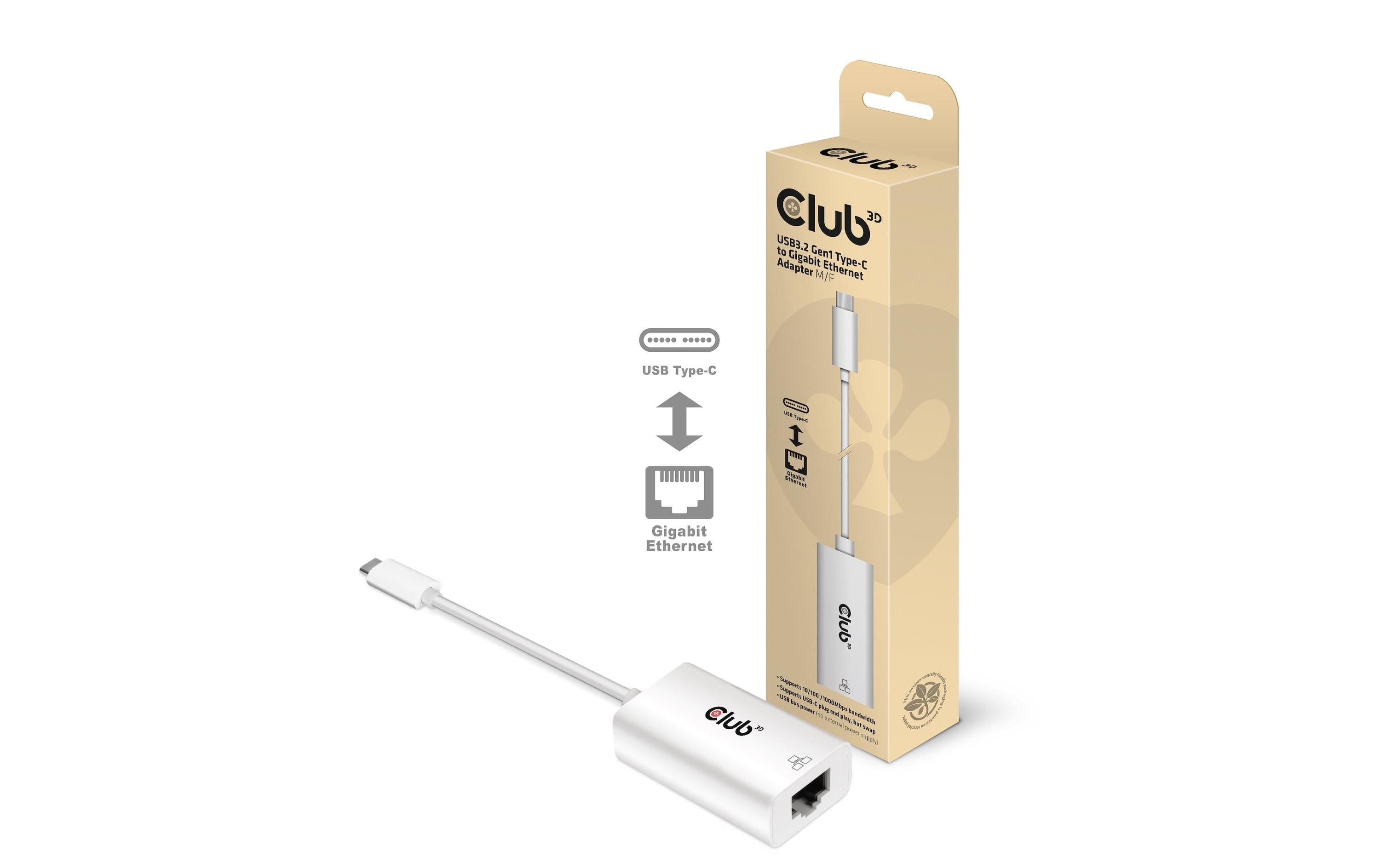 Club 3D, USB 3.2 Typ-C auf RJ45