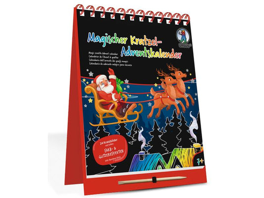 URSUS | Adventskalender Kratzel | 24 Kratzseiten, Grösse 16.5 x 21 cm